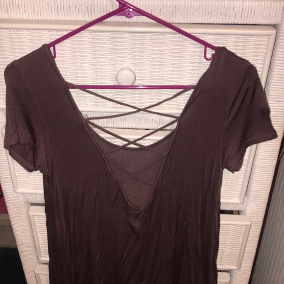 Mauve Criss Cross Shirt - Picture 2 of 2